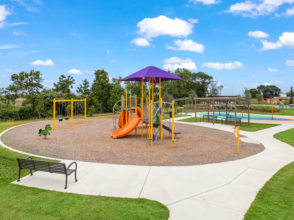 A playground with a slide.