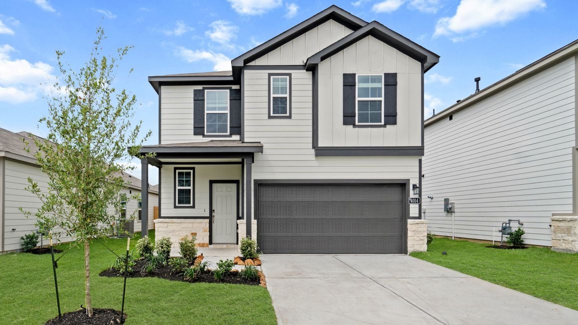 A house with a garage.