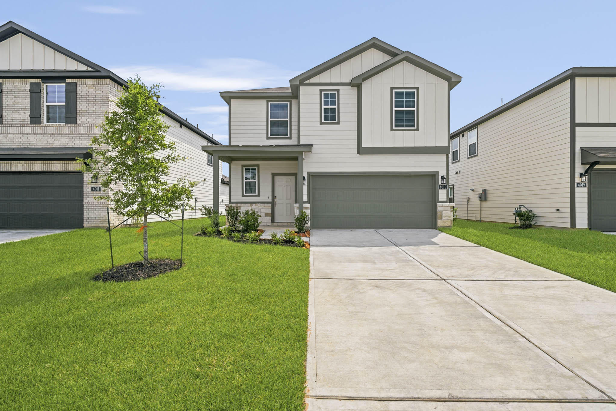 A house with a driveway.