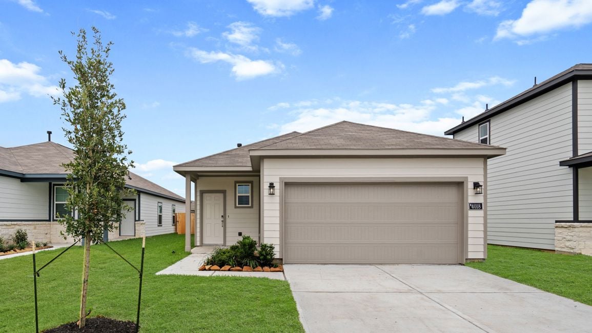 A house with a garage.