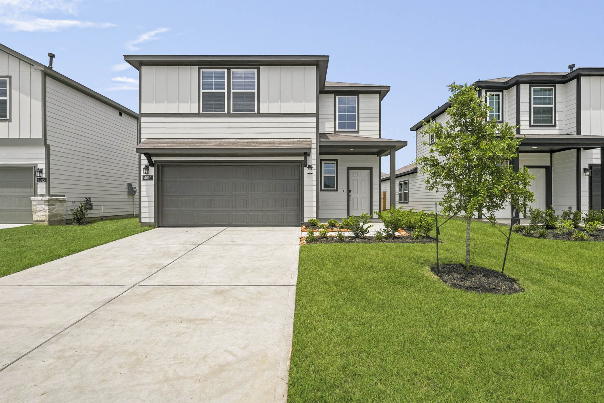 A house with a driveway.