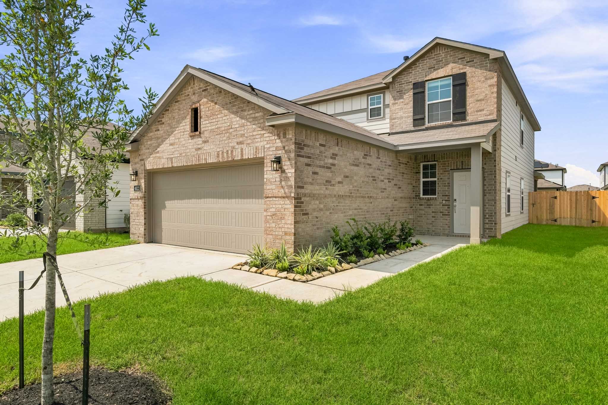 A house with a garage.
