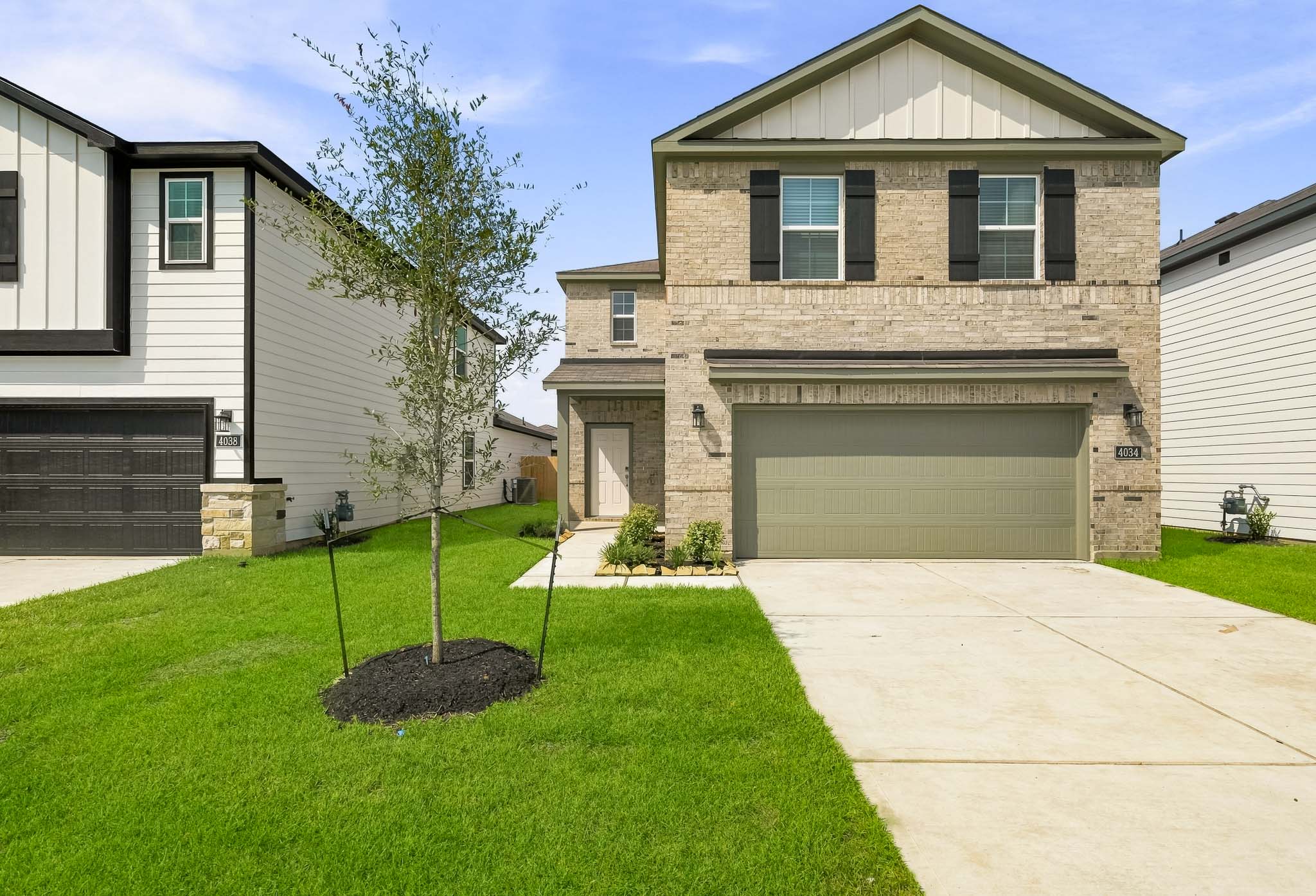 A house with a driveway.