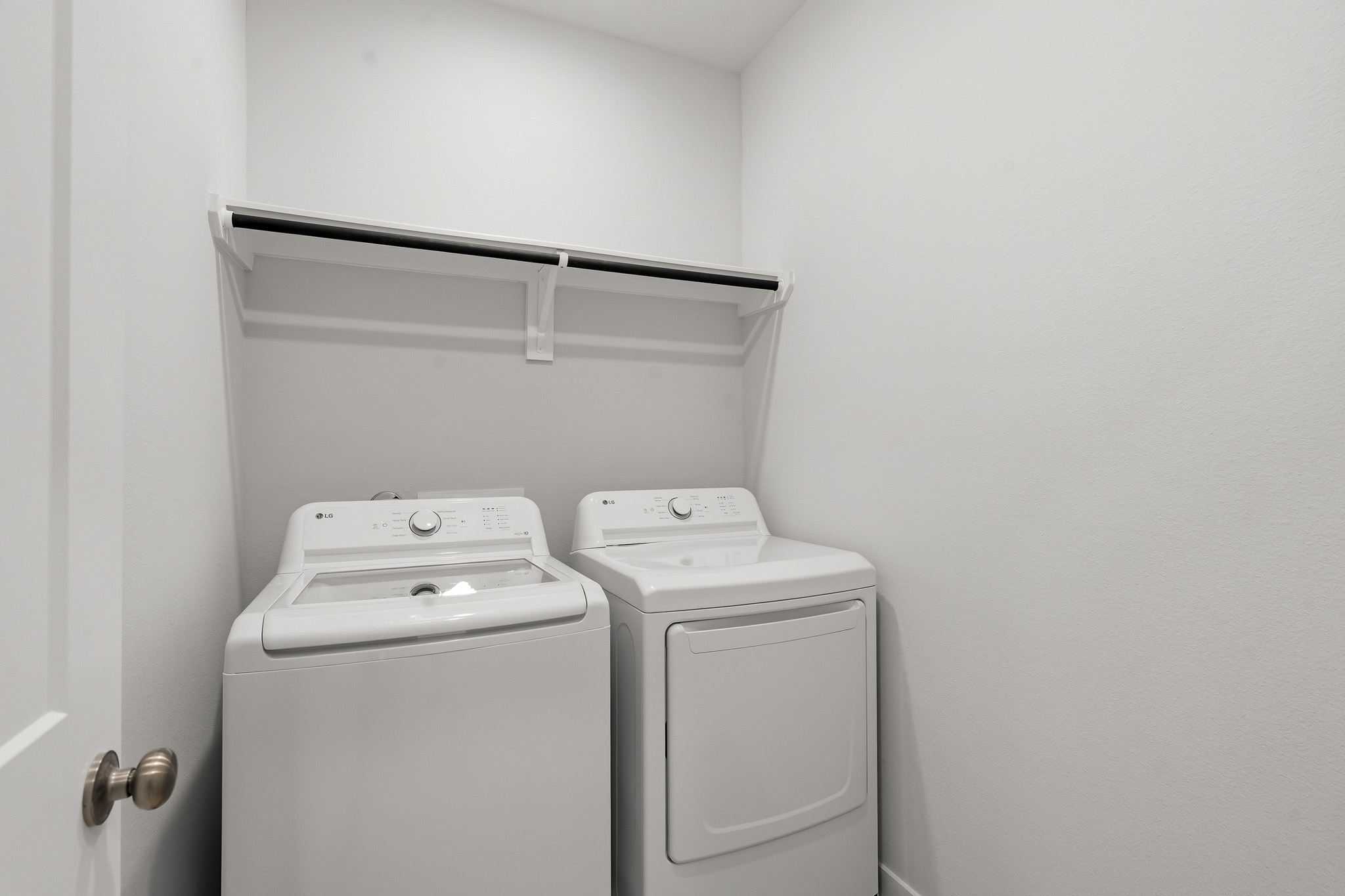 A washing machine and dryer.