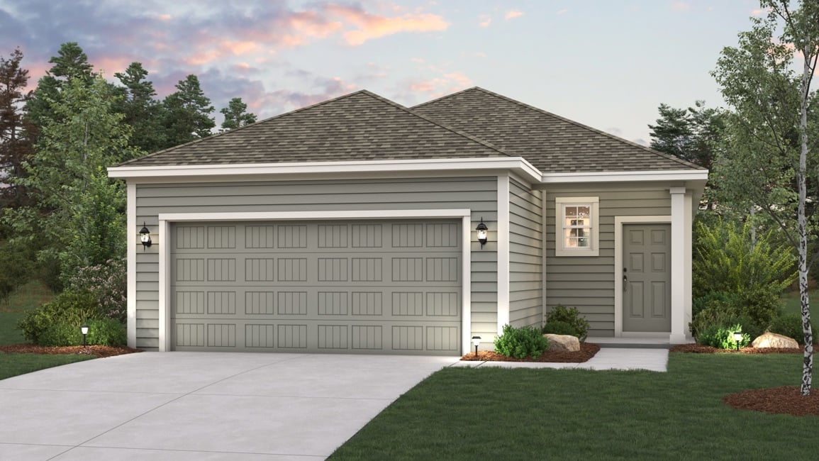 A house with a garage.