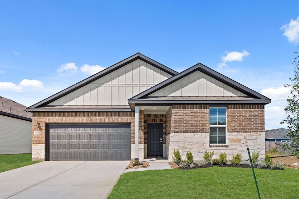 A house with a garage.