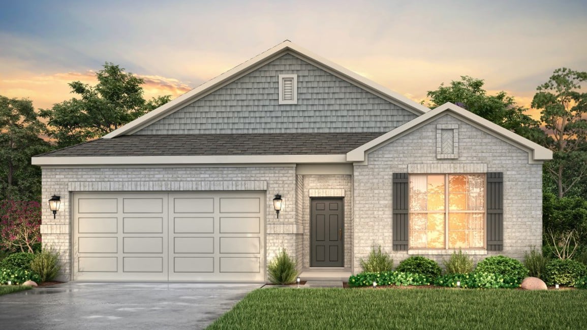 A house with a garage.