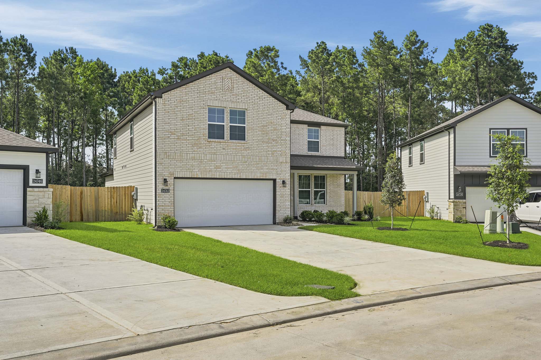 A house with a driveway.