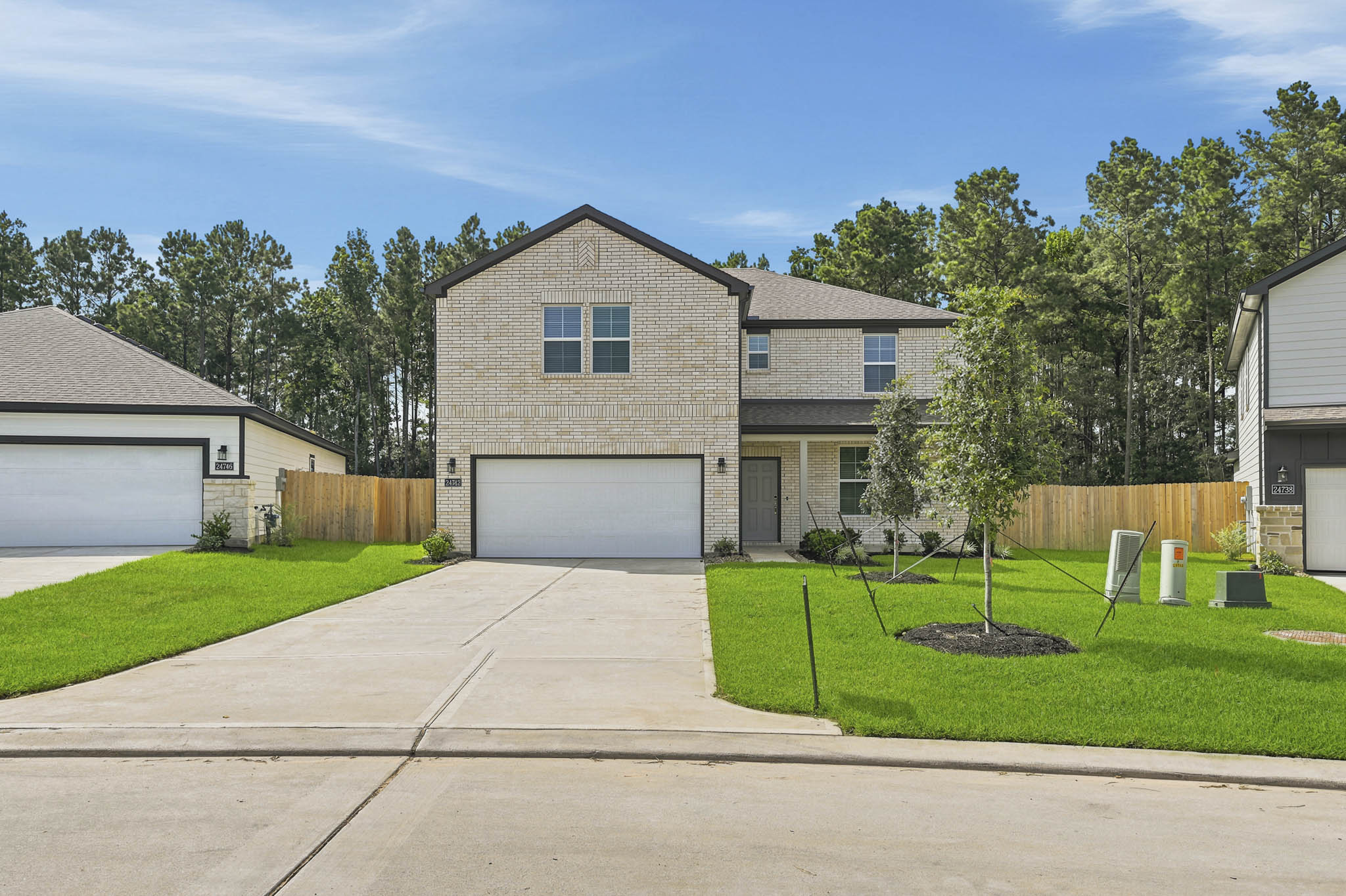 A house with a driveway.