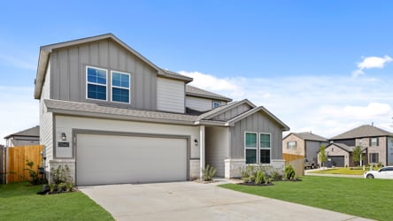 A house with a garage.