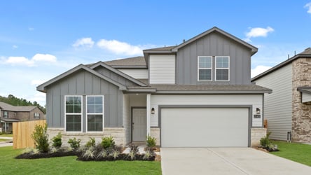 A house with a garage.