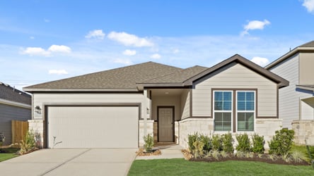 A house with a garage.