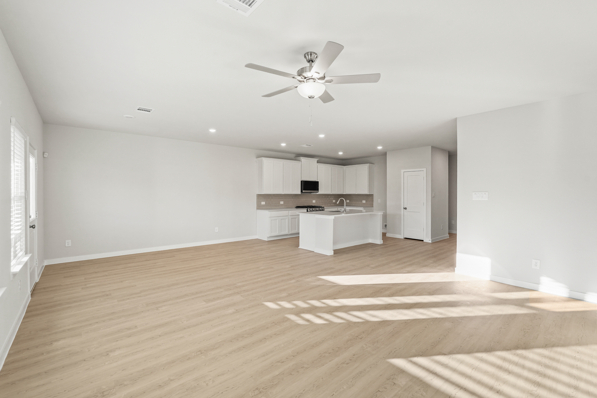 A large empty living room.