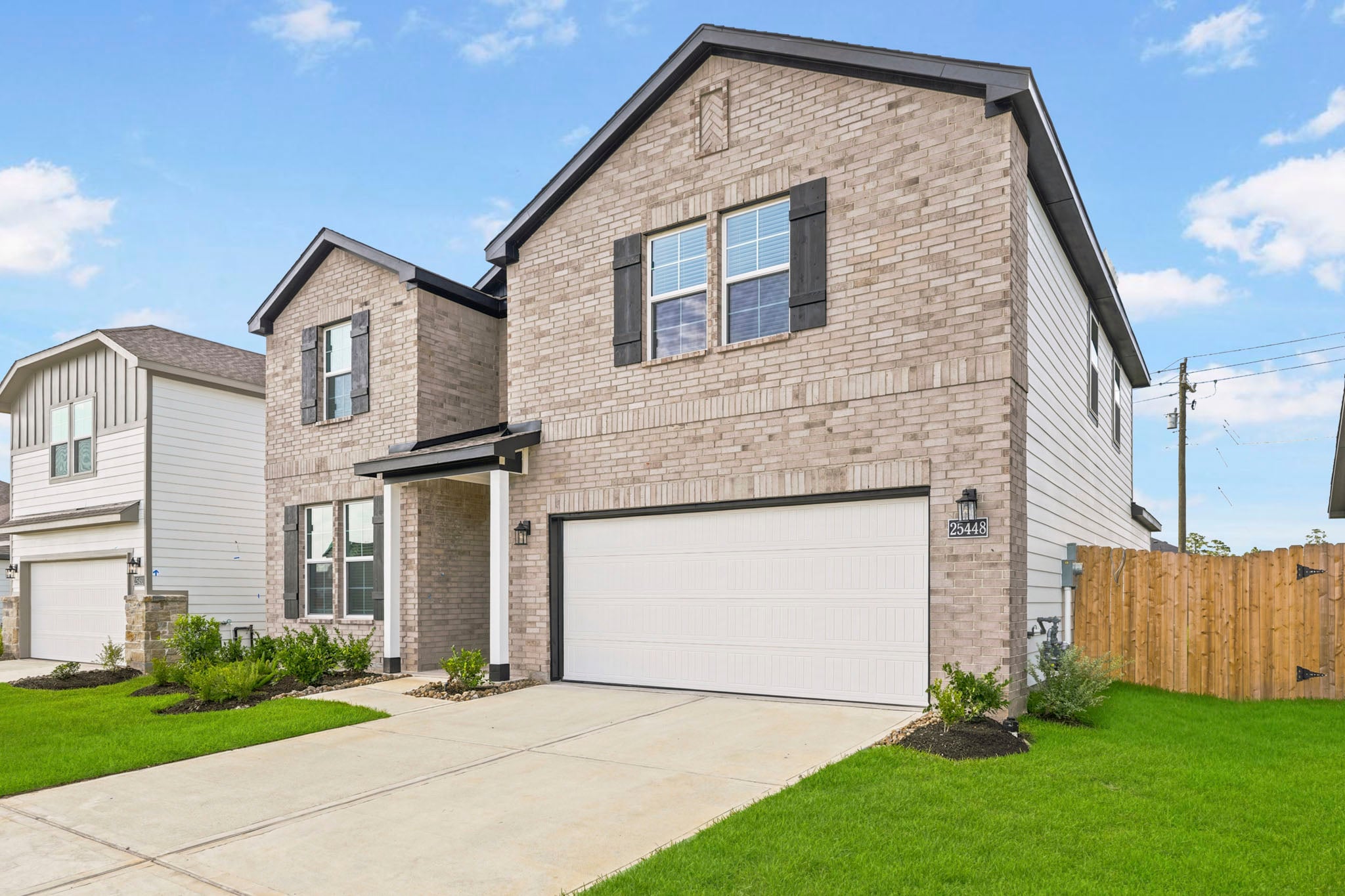 A house with a garage.