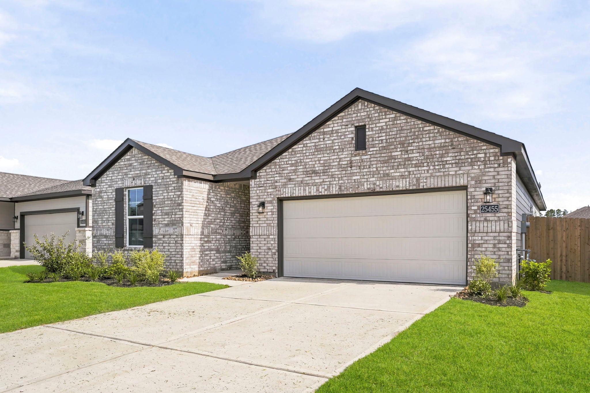 A house with a garage.