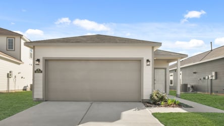 A garage in a neighborhood.