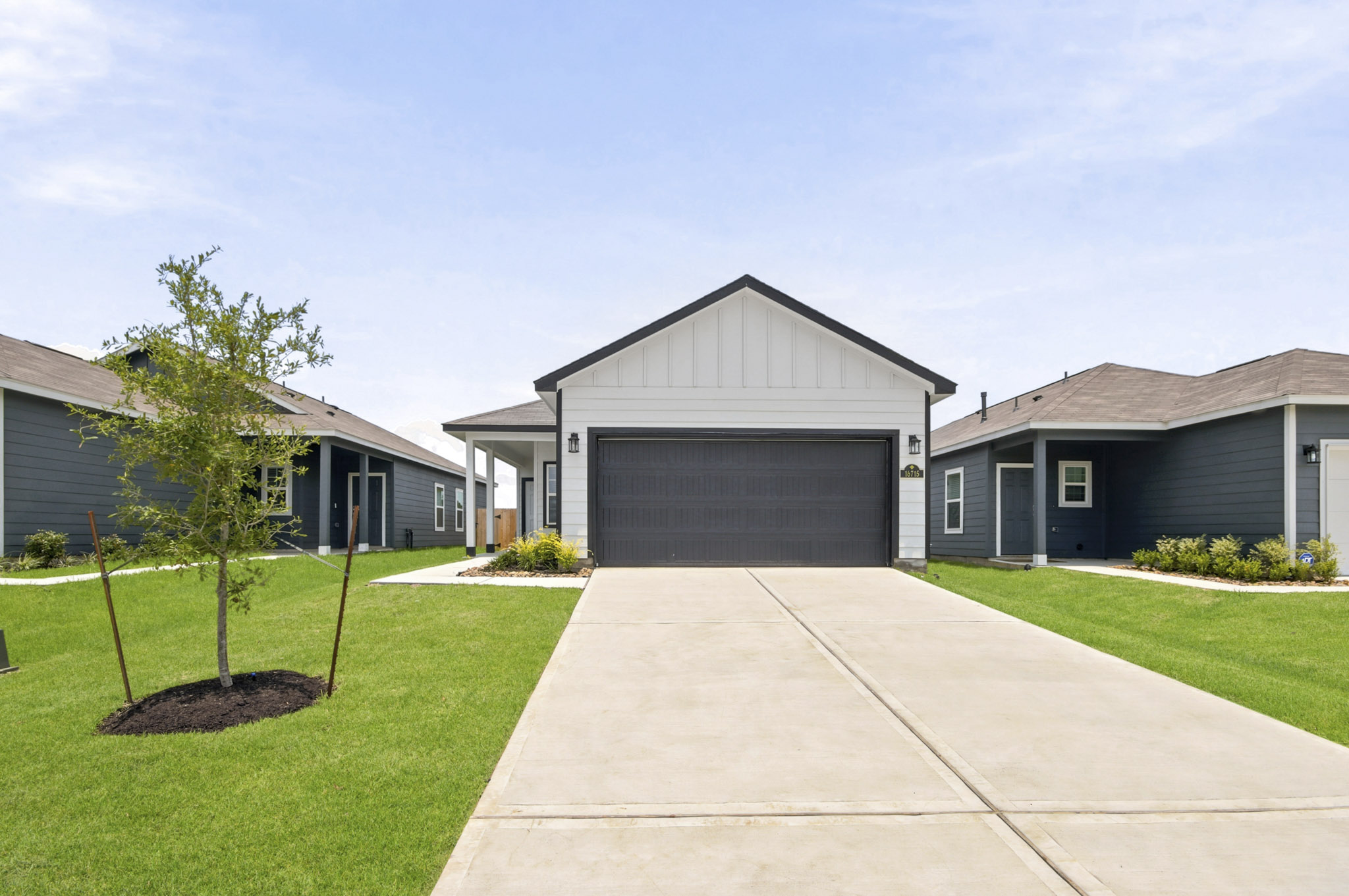 A house with a driveway.