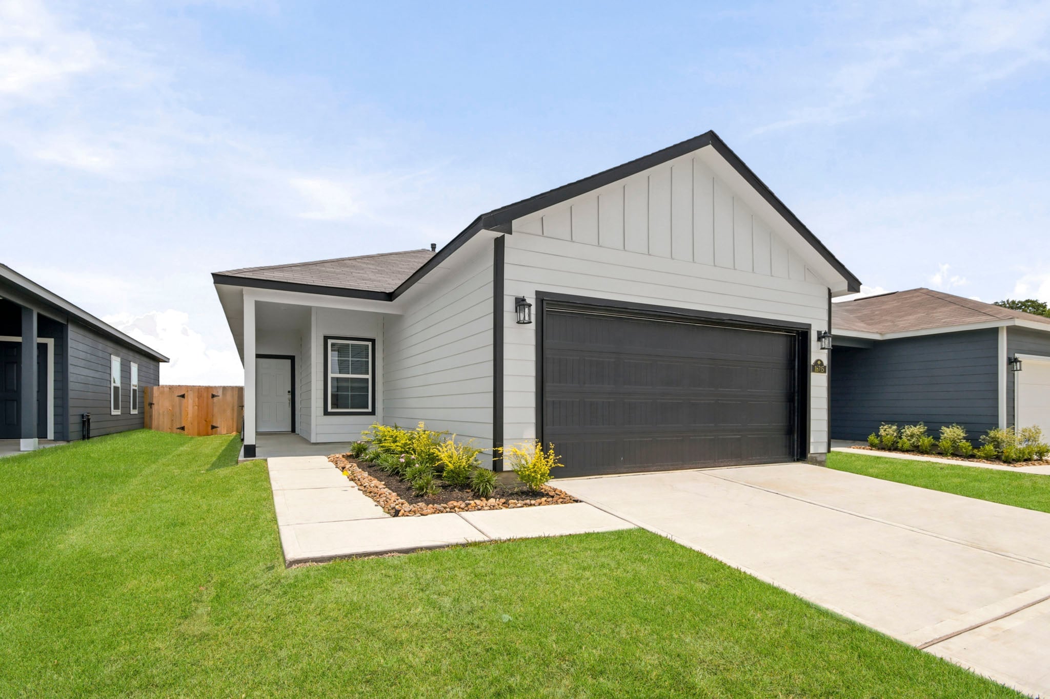A house with a garage.