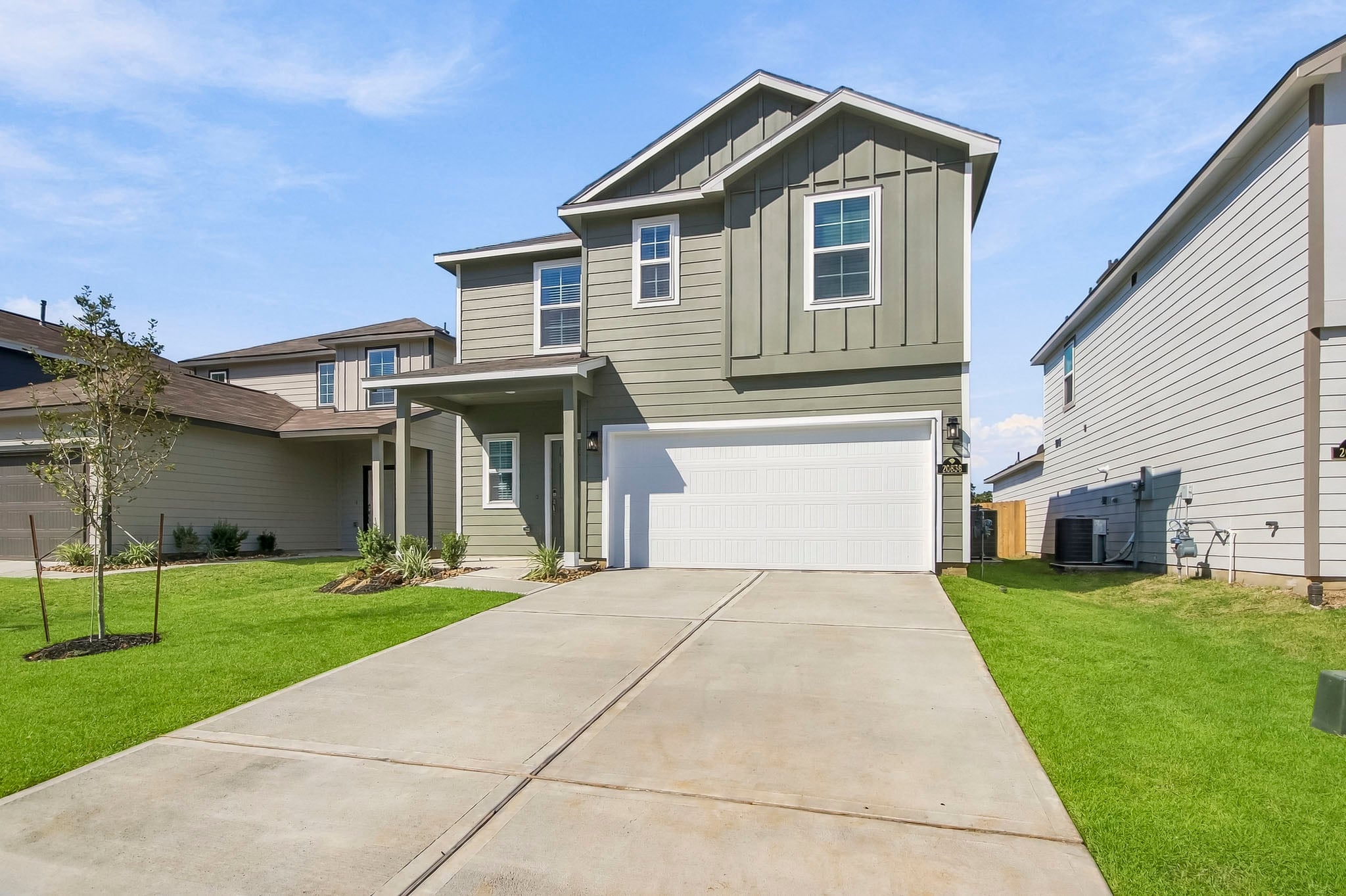 A house with a driveway.