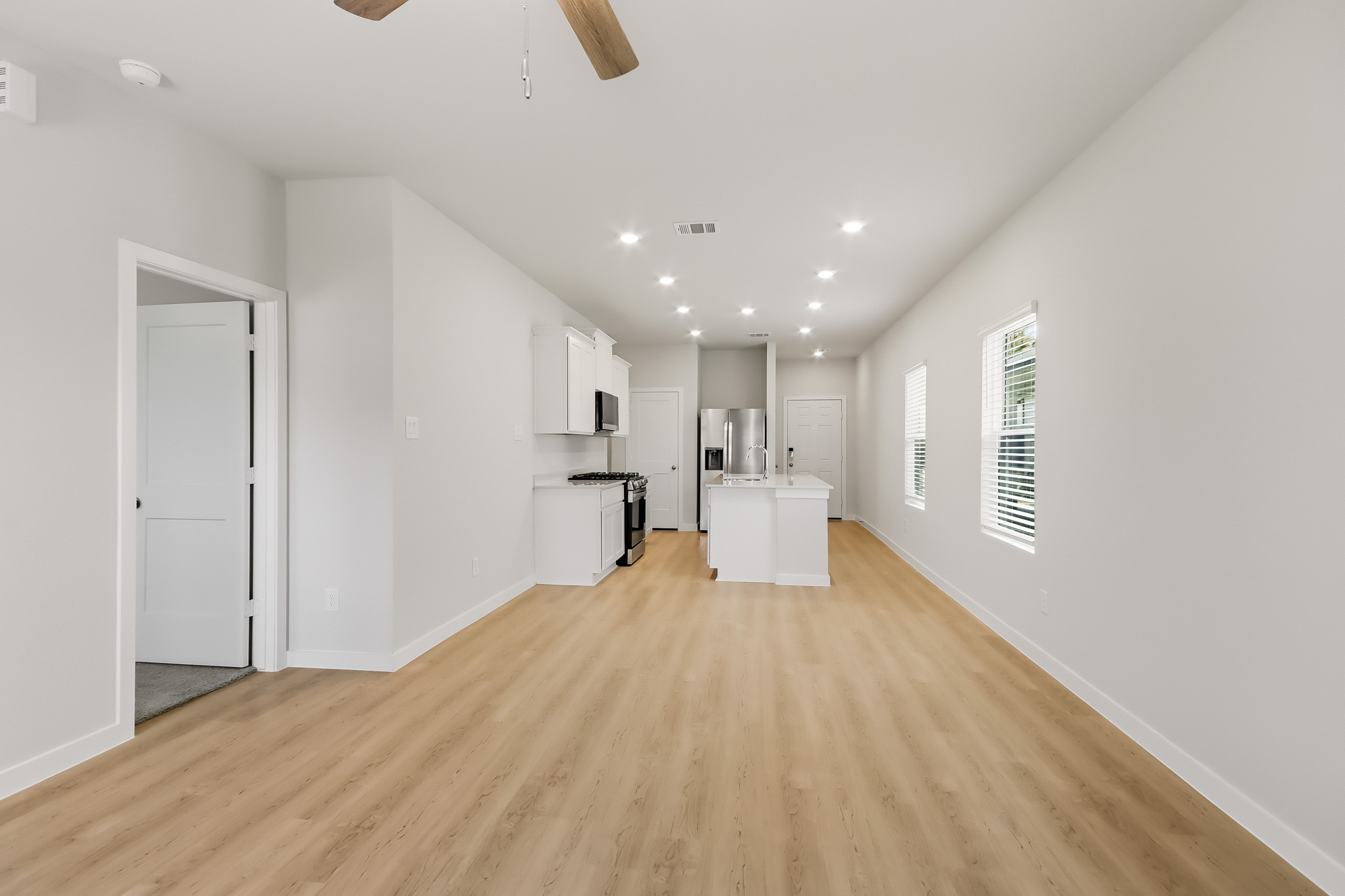 A room with white walls.