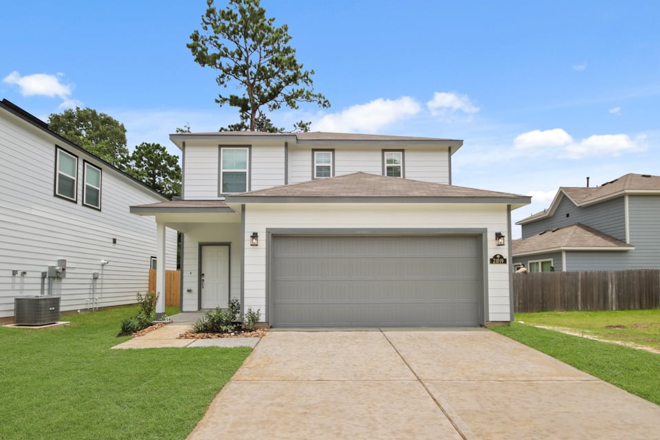 A house with a garage.