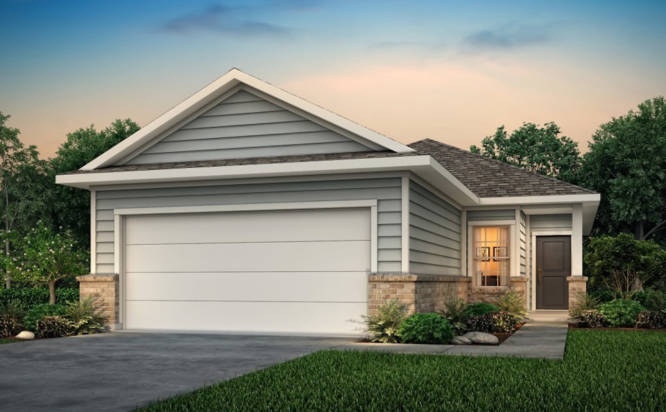 A house with a garage.