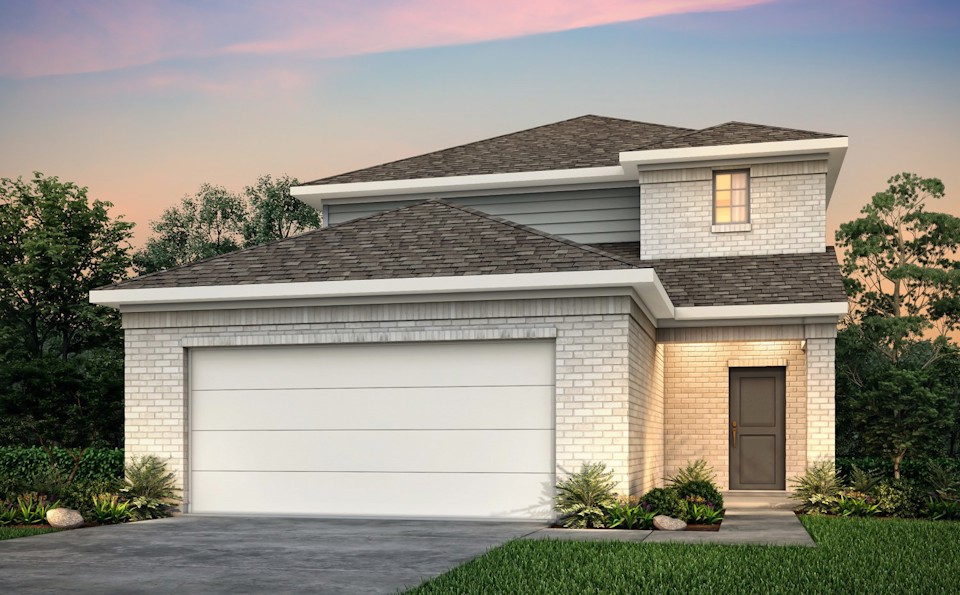 A house with a garage.