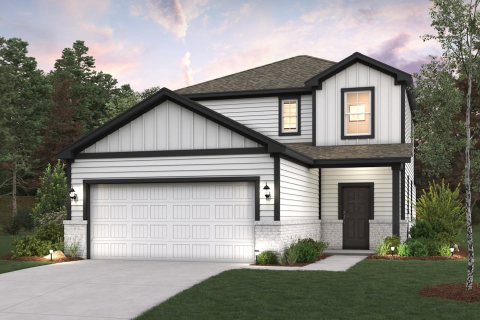 A house with a garage.