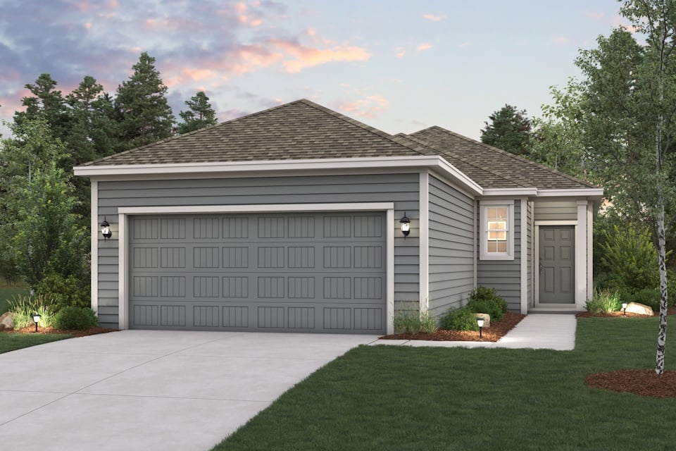 A house with a garage.