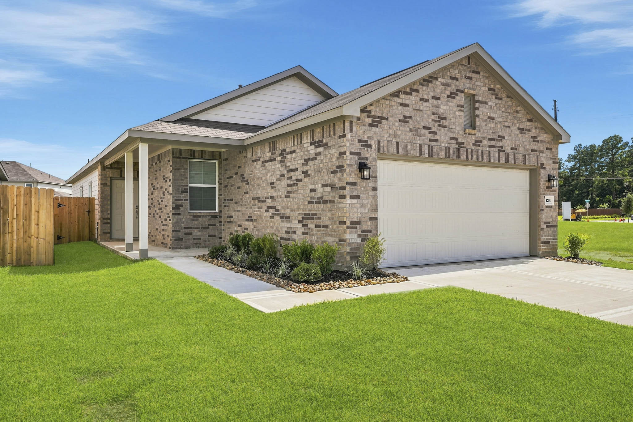 A house with a garage.