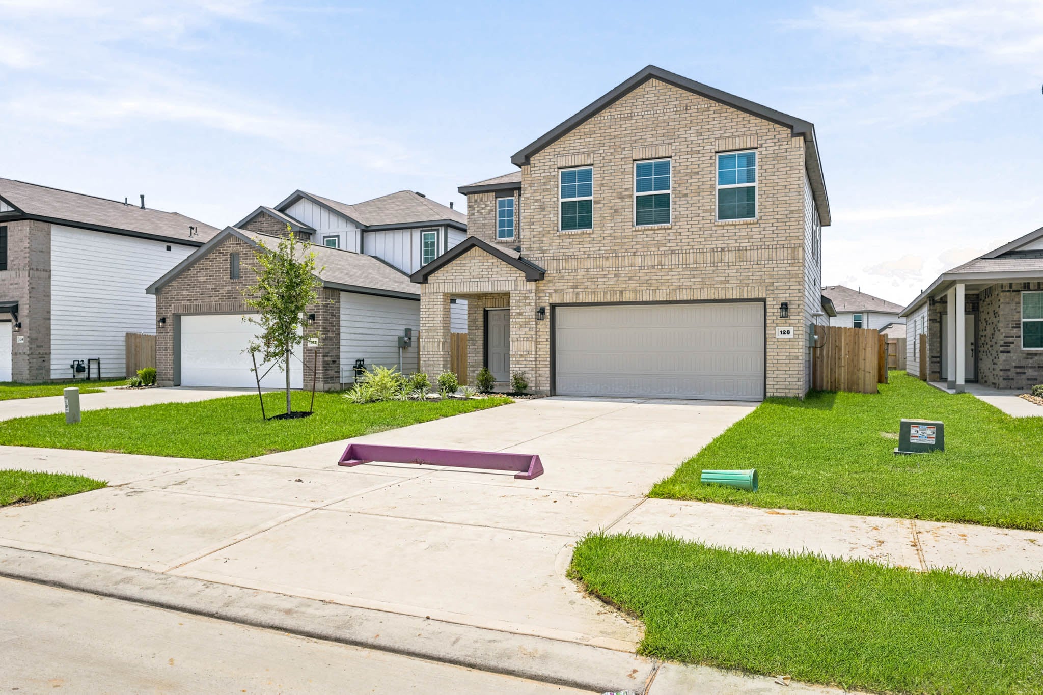 A house with a garage.