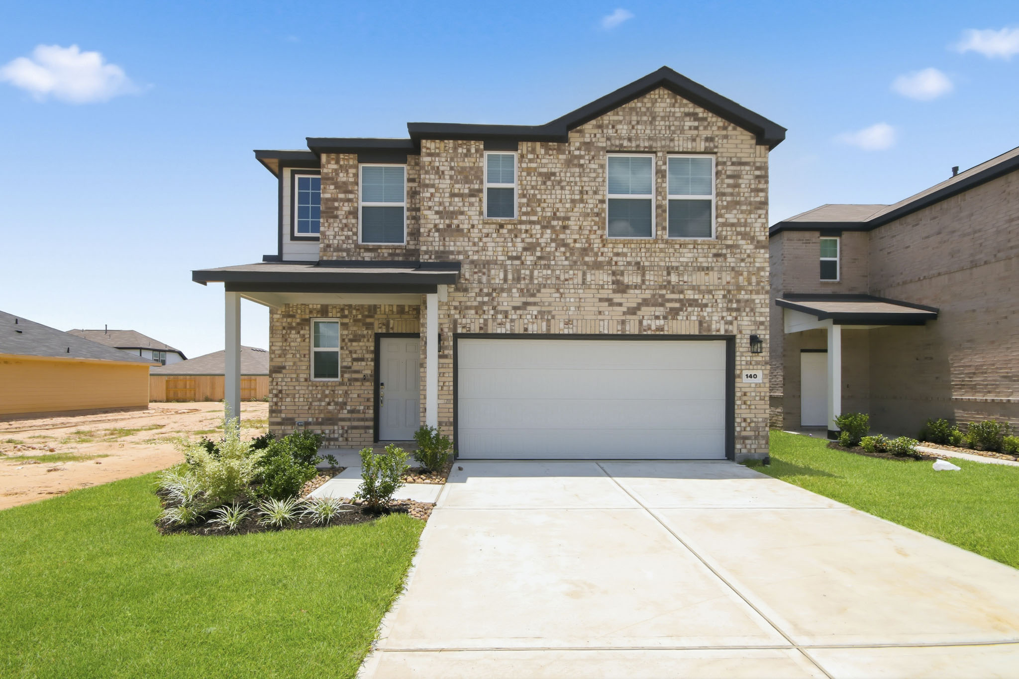A house with a garage.