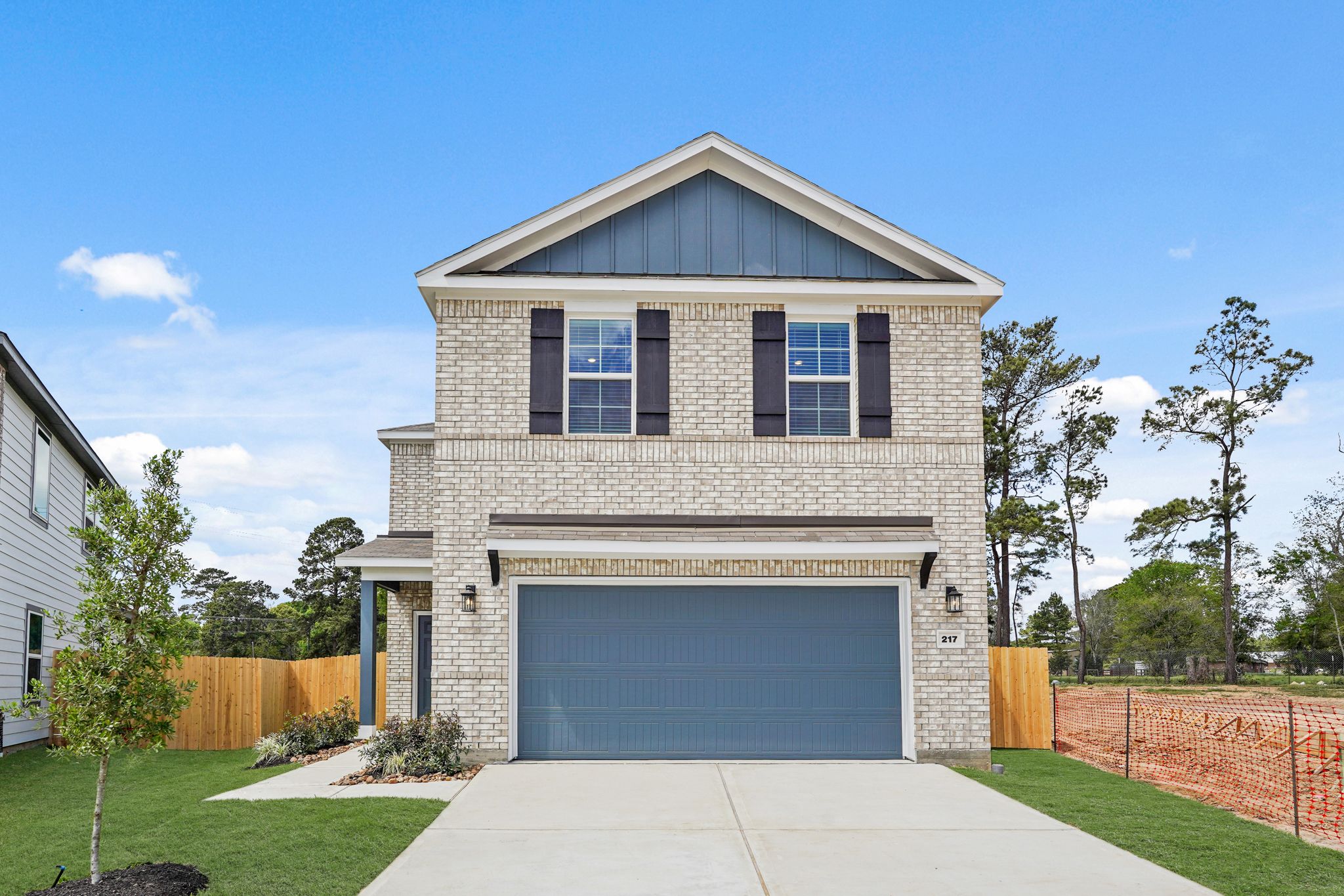 A house with a garage.