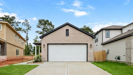 A garage in a neighborhood.