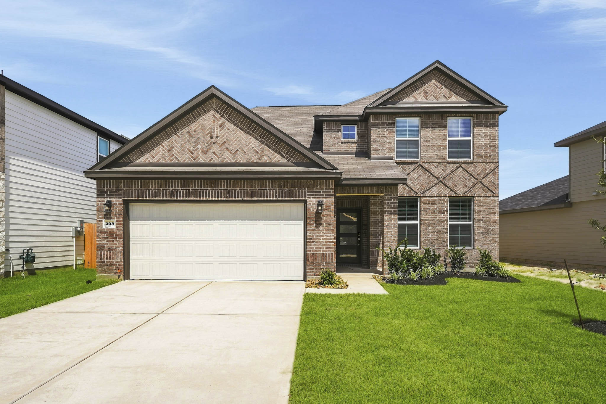 A house with a garage.