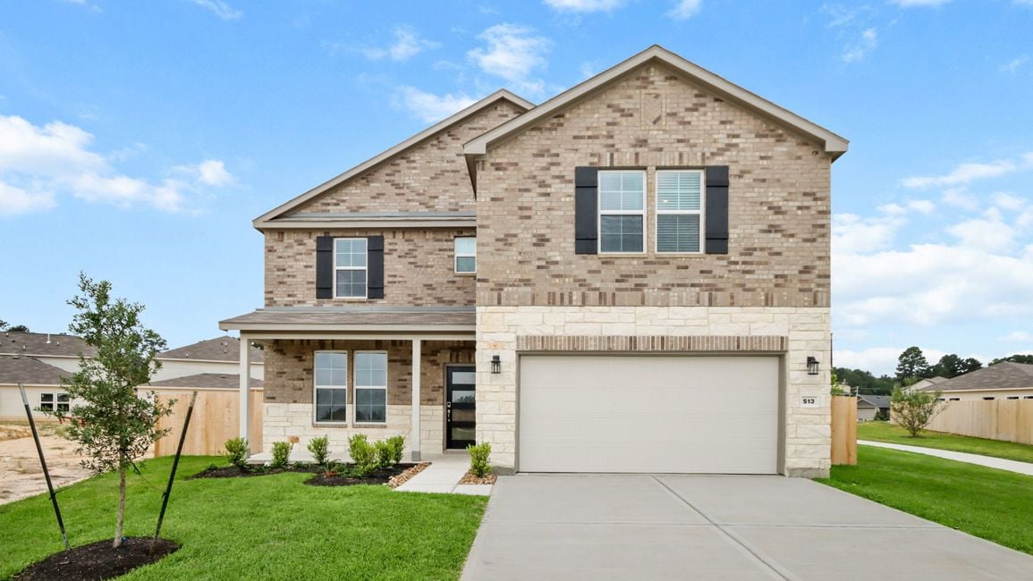 A house with a garage.