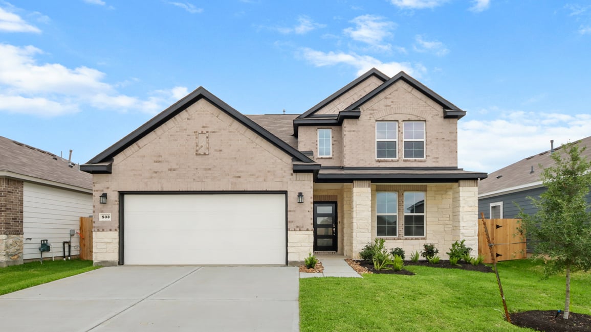 A house with a garage.