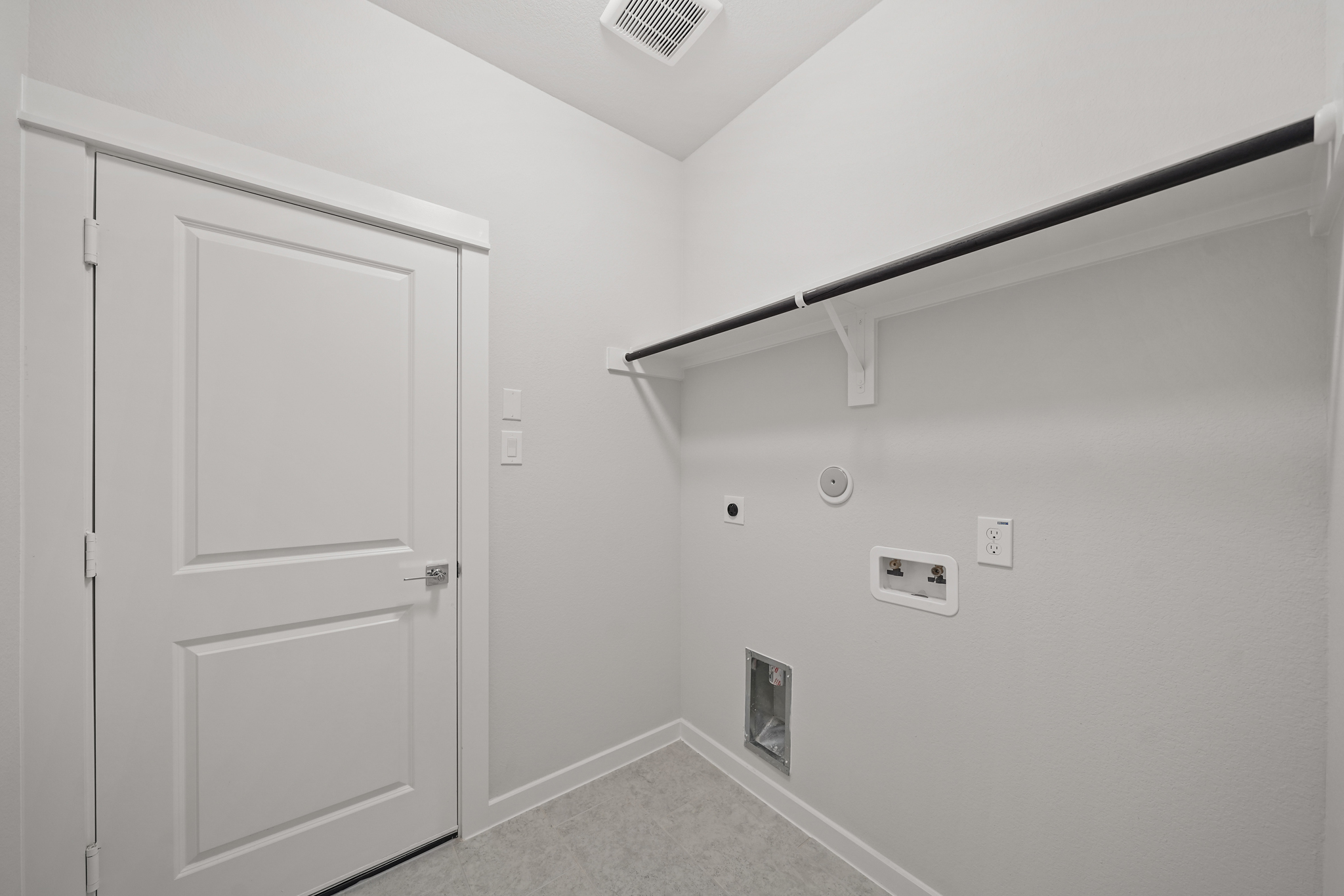 A white door in a room.