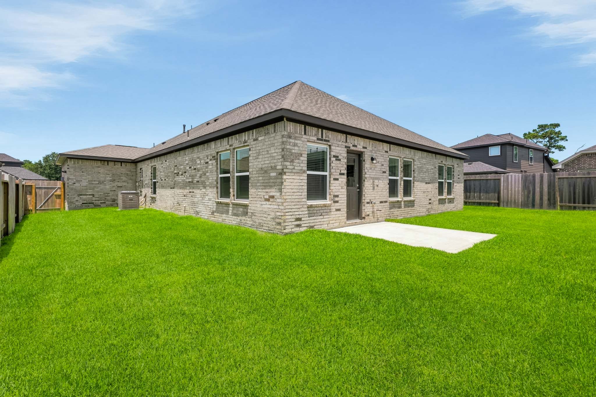 A house with a large yard.