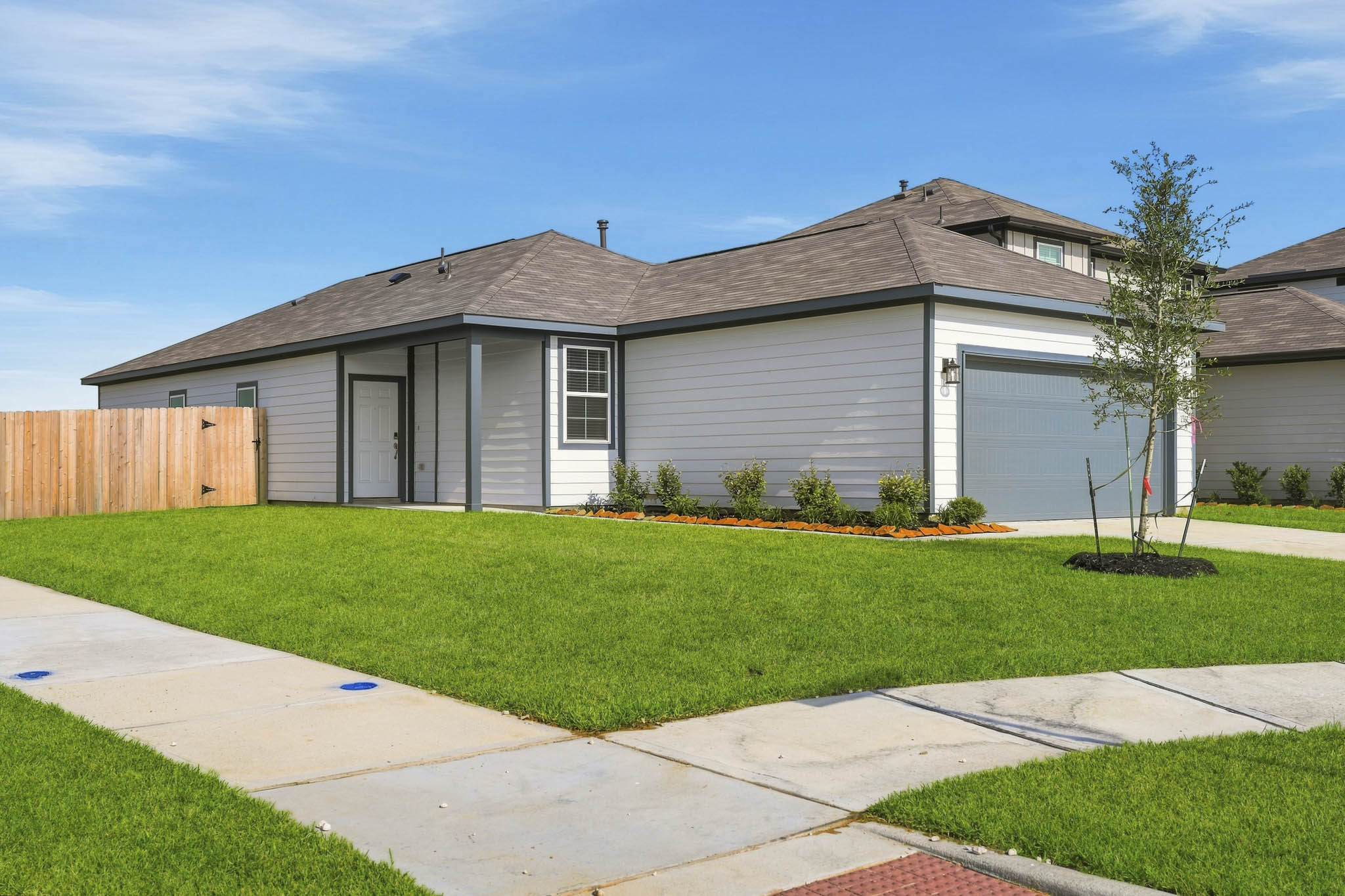 A house with a driveway.