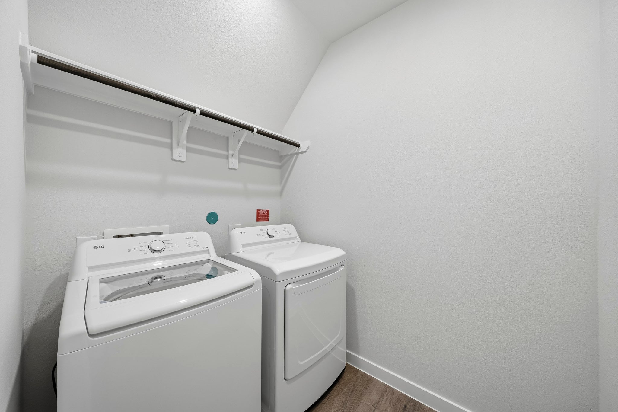 A washing machine and dryer.