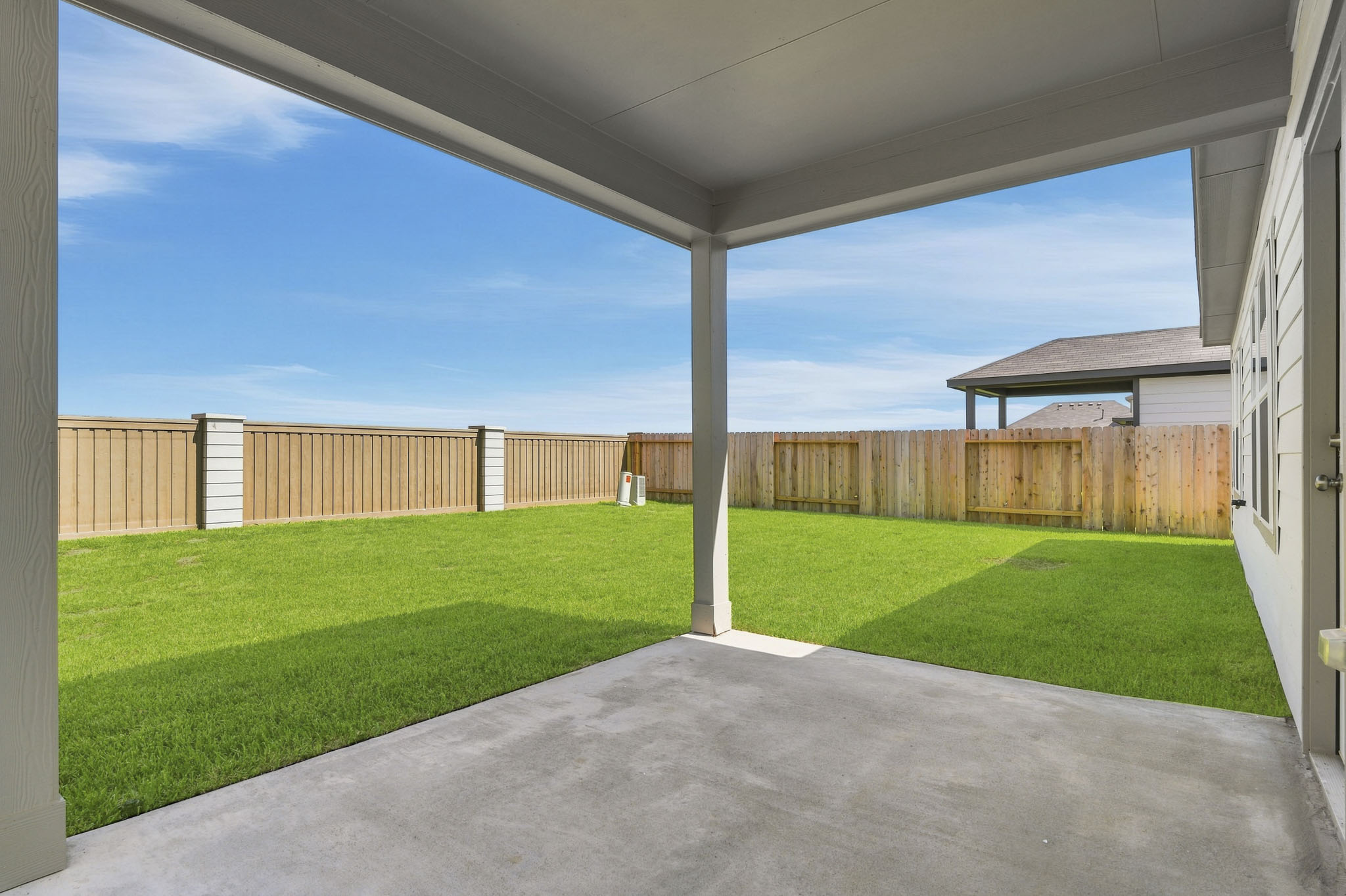 A fenced in yard.