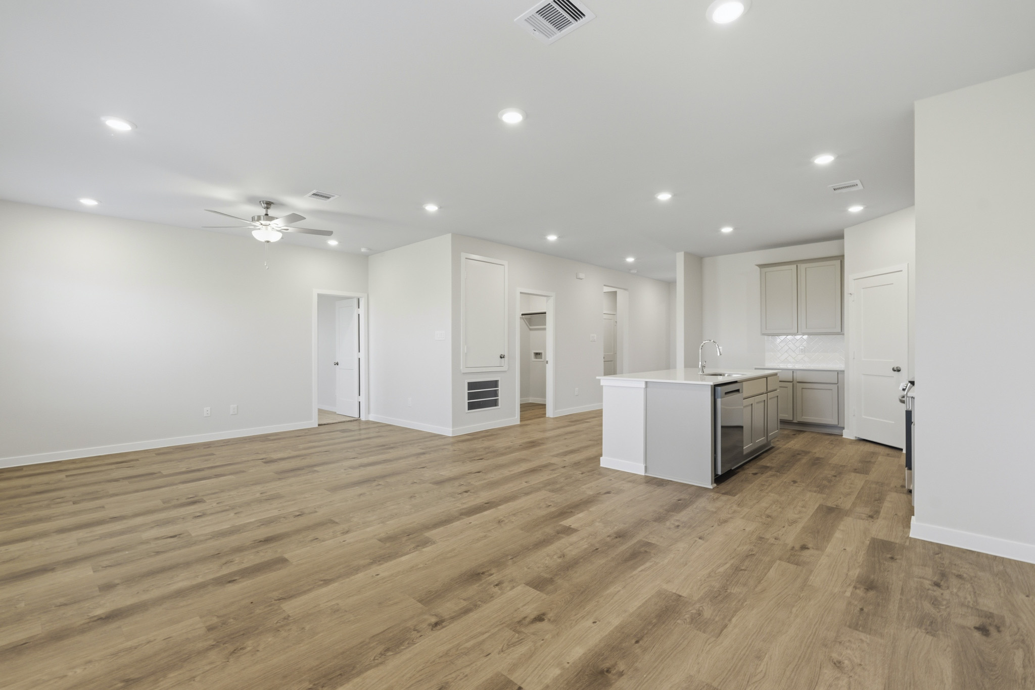 A large empty kitchen.