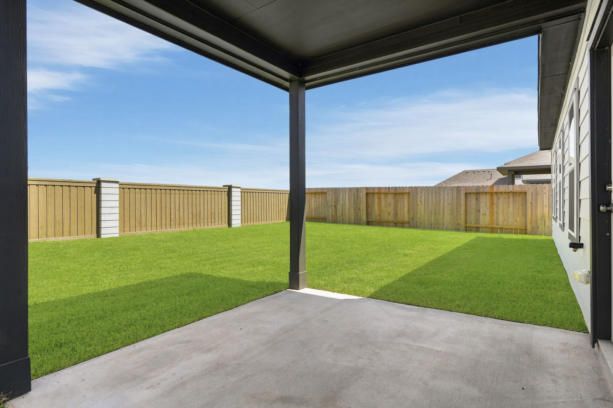 A fenced in yard.