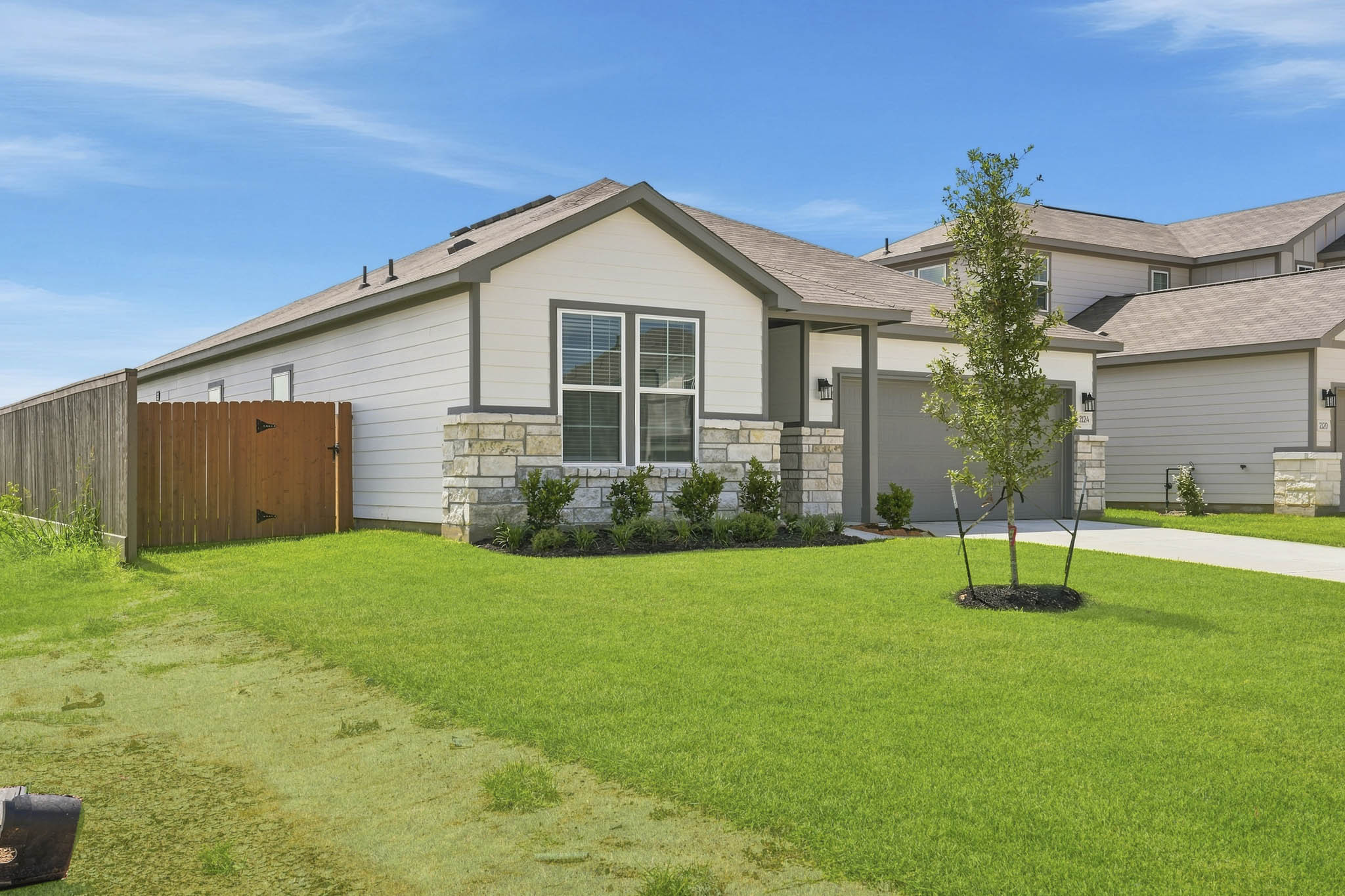 A house with a large yard.