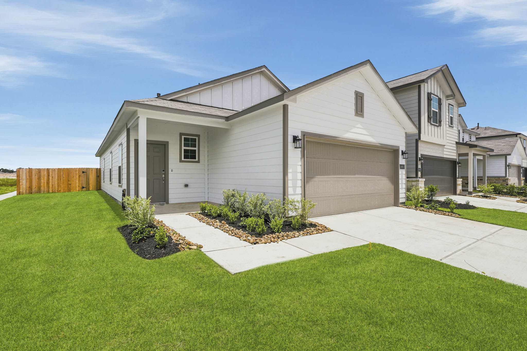 A house with a driveway.