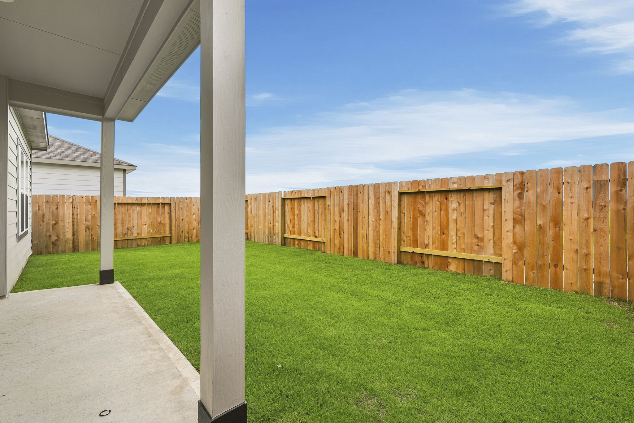 A fenced in yard.