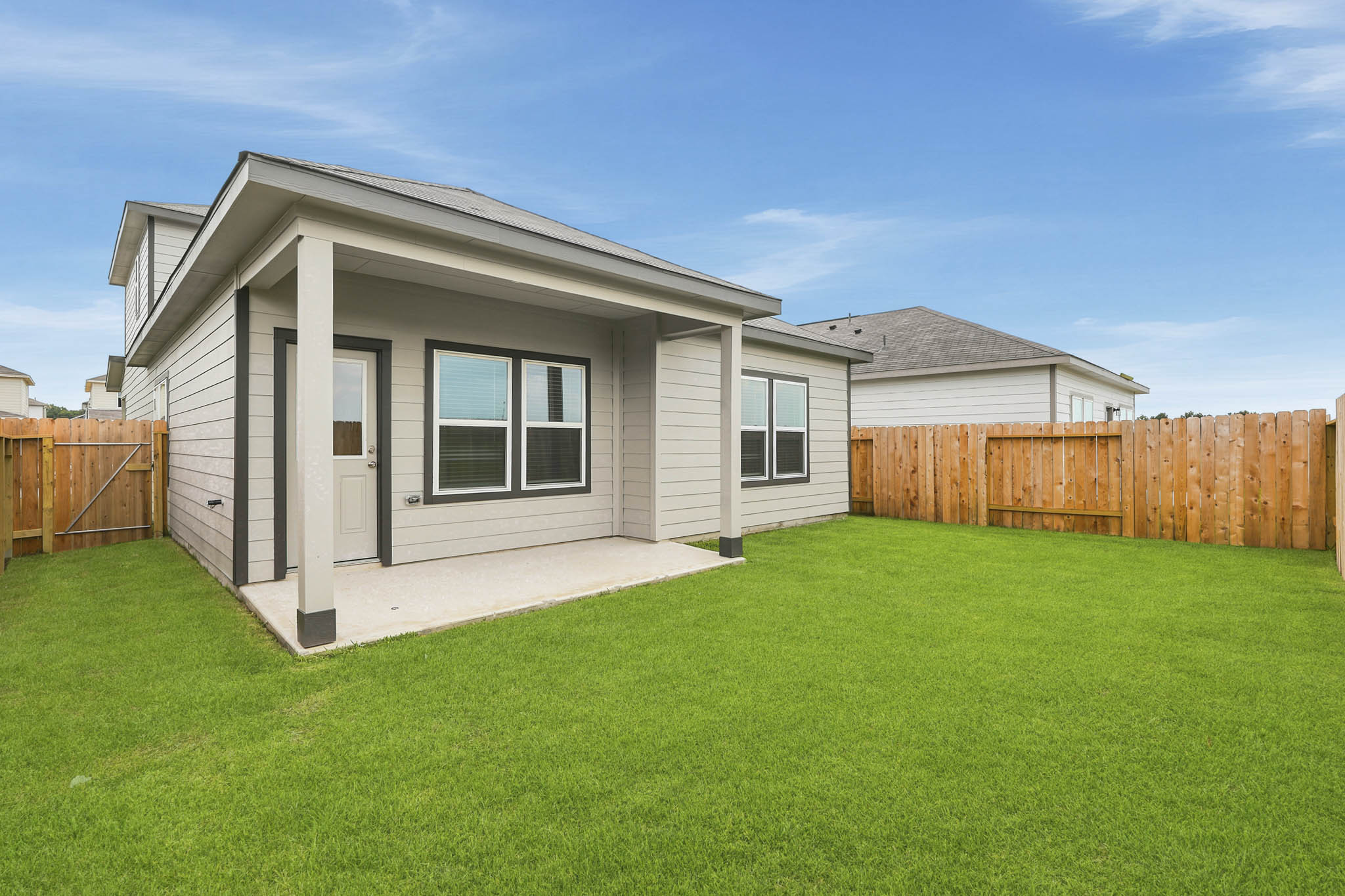 A house with a fence.