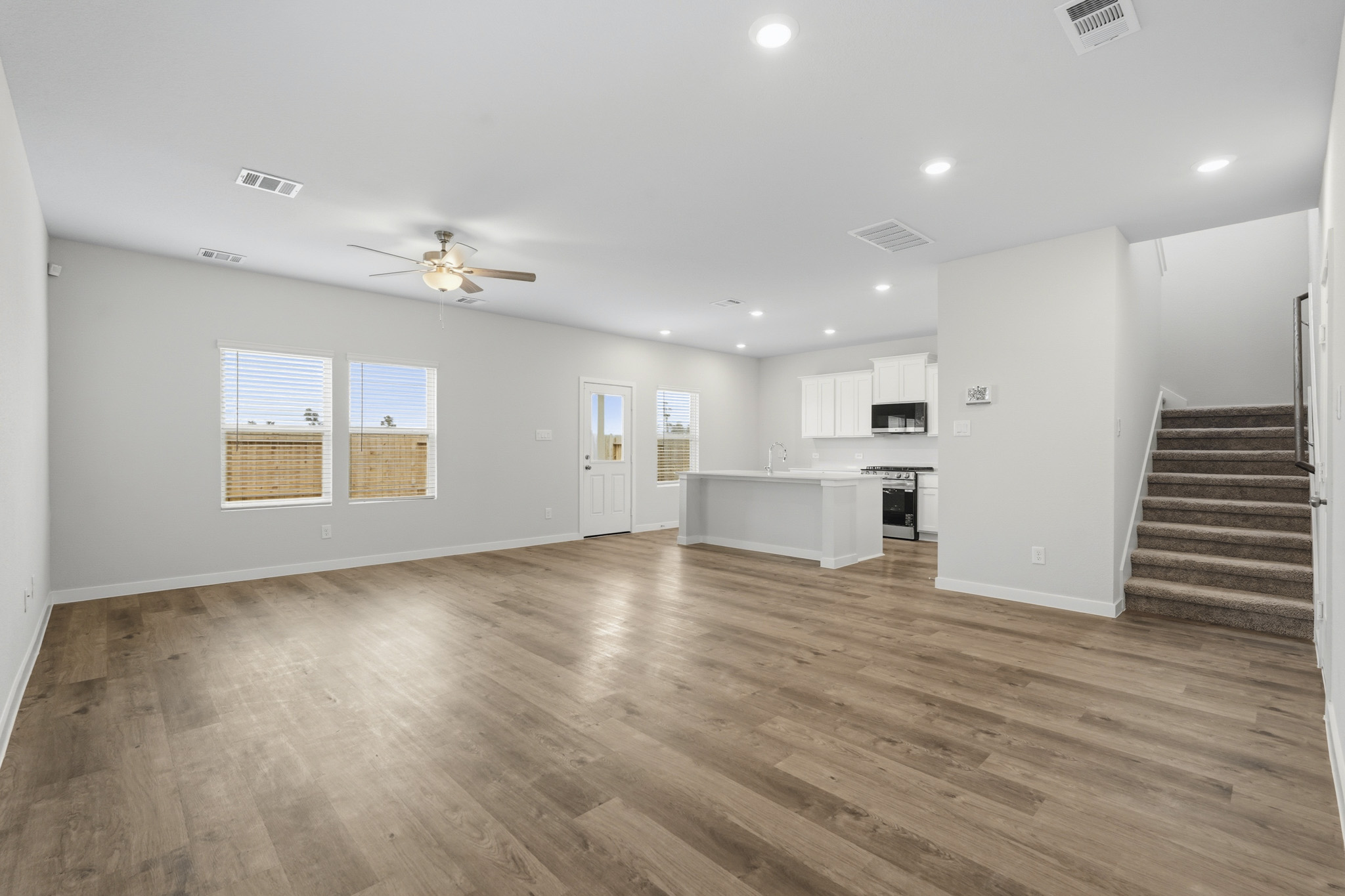 A large empty kitchen.
