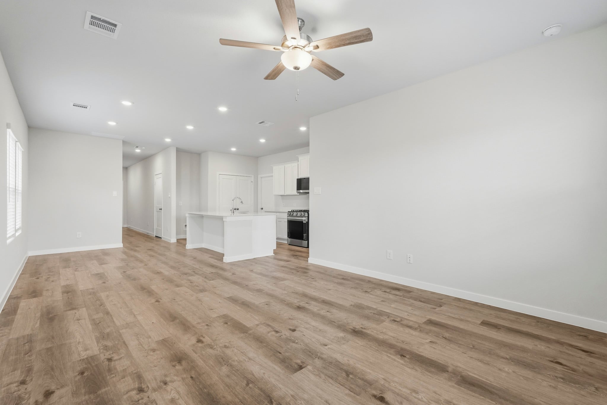 A large empty kitchen.